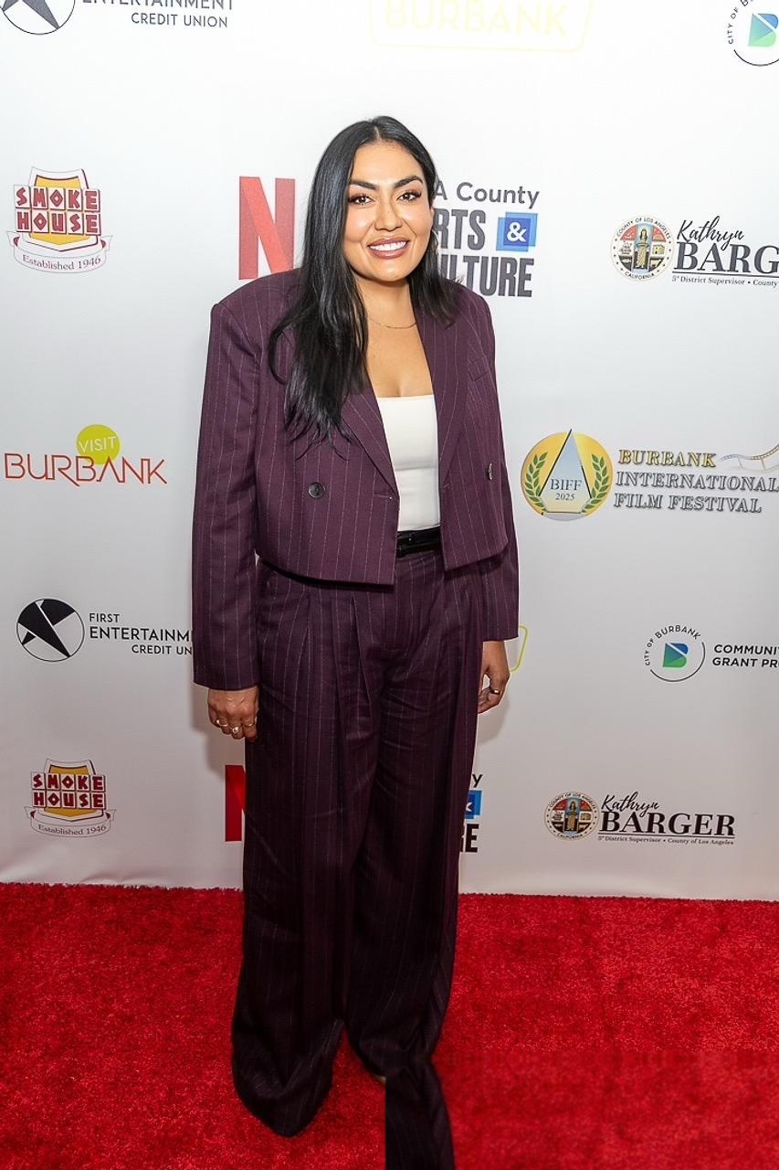 Myra Barrera on the red carpet at the Burbank International Film Festival